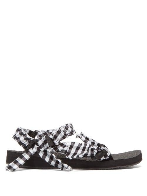 Matchesfashion.com Arizona Love - Trekky Gingham Wrapped Sandals - Womens - Black