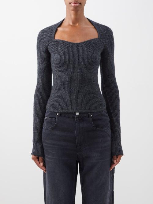 Isabel Marant - Bailey Wool-blend Sweater - Womens - Dark Grey