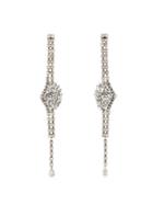 Matchesfashion.com Sonia Rykiel - Oversized Crystal Embellished Earrings - Womens - Silver