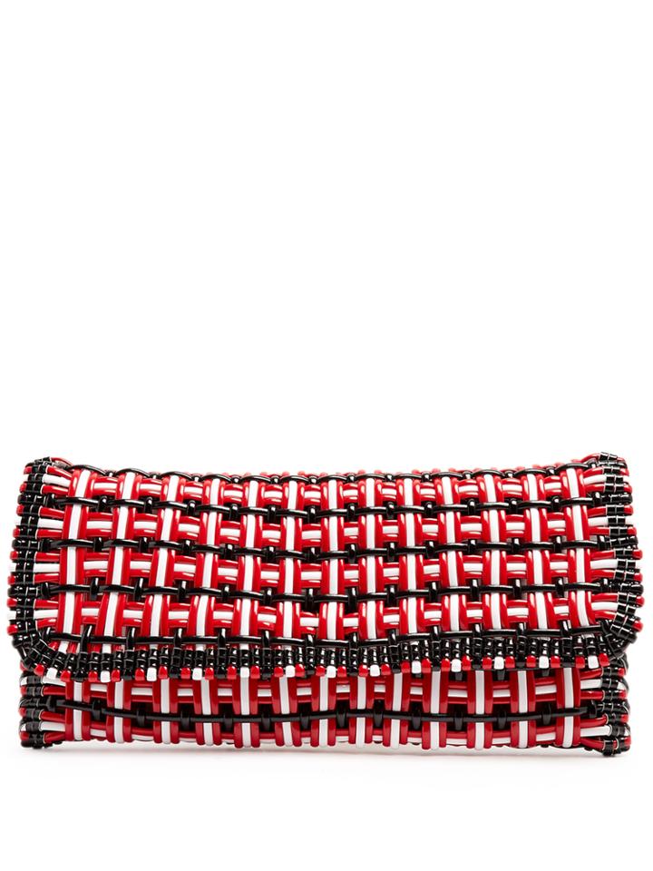 Balenciaga Bistrot Braided Patent Clutch