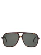 Matchesfashion.com Gucci - Aviator Acetate Sunglasses - Womens - Tortoiseshell