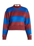Adidas By Stella Mccartney Striped Scuba-jersey Performance Sweatshirt