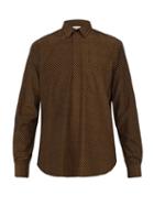 Matchesfashion.com Saint Laurent - Mesh Print Silk Shirt - Mens - Brown