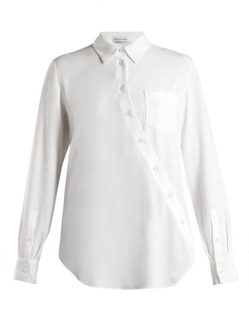 Matchesfashion.com Altuzarra - Garcia Asymmetric Fastening Blouse - Womens - White