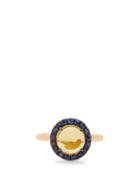 Matchesfashion.com Rosa De La Cruz - Sapphire, Lemon-quartz, And 18kt Gold Ring - Womens - Yellow Multi