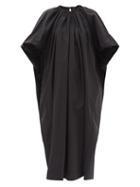 Ladies Rtw Co - Ruched Cotton-blend Poplin Dress - Womens - Black