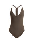 Matchesfashion.com Eres - Mirella Deep V Neck Swimsuit - Womens - Grey