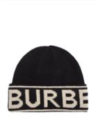 Matchesfashion.com Burberry - Logo-jacquard Cashmere Beanie Hat - Mens - Black