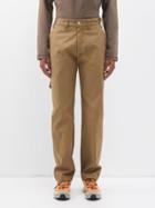 Affxwrks - Flap-pocket Twill Trousers - Mens - Khaki Brown