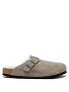 Birkenstock - Boston Buckled Suede Sandals - Mens - Light Grey