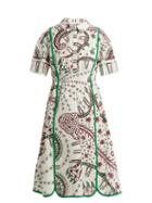 Matchesfashion.com Valentino - Leopard Print Cotton Poplin Dress - Womens - White Print