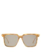 Matchesfashion.com Bottega Veneta - Marbled Effect Square Acetate Sunglasses - Womens - Brown Print