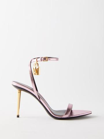 Tom Ford - Naked 105 Croc-effect Leather Sandals - Womens - Light Pink