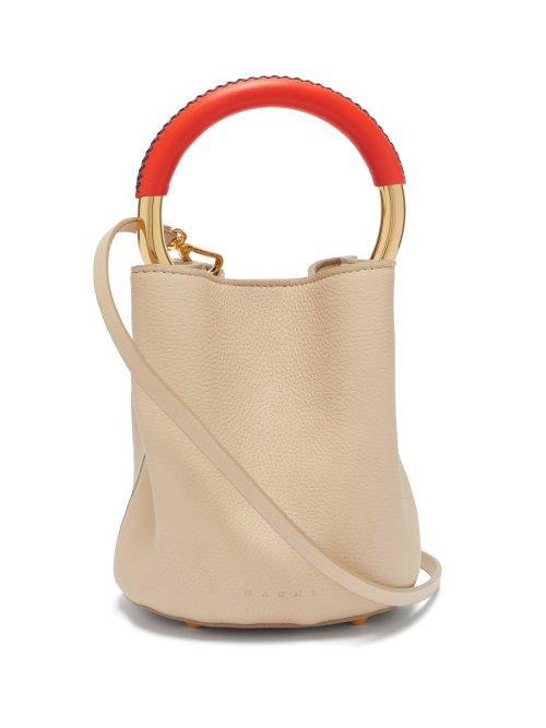 Matchesfashion.com Marni - Pannier Leather Bucket Bag - Womens - Tan Multi