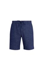 Matchesfashion.com Frescobol Carioca - Drawstring Waist Slim Leg Linen Blend Shorts - Mens - Navy