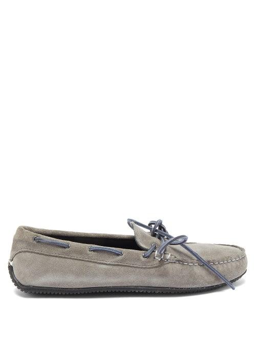 Matchesfashion.com Quoddy - Camp Driver Suede Loafers - Mens - Dark Grey