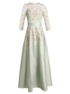 Temperley London Glen Embroidered Satin Dress