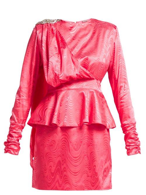 Matchesfashion.com Dodo Bar Or - Grace Crystal Emebllished Satin Dress - Womens - Pink
