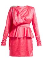 Matchesfashion.com Dodo Bar Or - Grace Crystal Emebllished Satin Dress - Womens - Pink