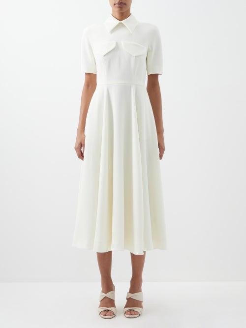 Emilia Wickstead - Alice Double-crepe Midi Dress - Womens - Cream