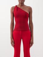 Galvan - Persephone One-shoulder Knit Top - Womens - Red
