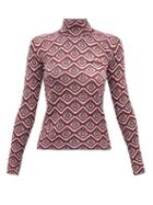 Matchesfashion.com Paco Rabanne - Geometric-jacquard Metallic-jersey Top - Womens - Red Multi