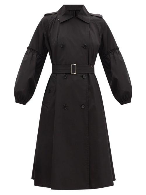 Matchesfashion.com Max Mara - Empoli Cotton Notch Lapel Balloon Slv Overcoat W R - Womens - Black