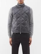 Moncler - Neste Diamond-quilted Down Gilet - Mens - Grey