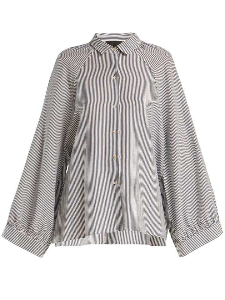 Nili Lotan Leah Striped Silk Shirt