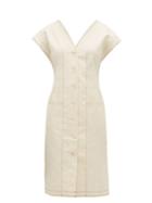 Matchesfashion.com Proenza Schouler White Label - Cotton-blend Button-down Midi Dress - Womens - Ivory