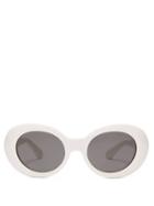 Matchesfashion.com Acne Studios - Mustang Oval Acetate Sunglasses - Womens - White Black