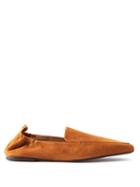 Totme - Square-toe Suede Travel Loafers - Womens - Tan
