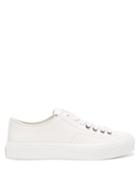 Ladies Shoes Givenchy - City Logo-plaque Leather Trainers - Womens - White