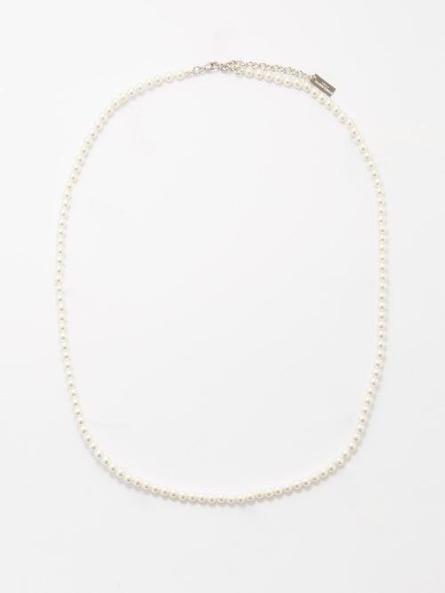 Saint Laurent - Faux-pearl Necklace - Mens - Silver