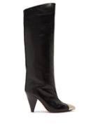 Matchesfashion.com Isabel Marant - Lelize Metallic-toecap Leather Knee-high Boots - Womens - Black