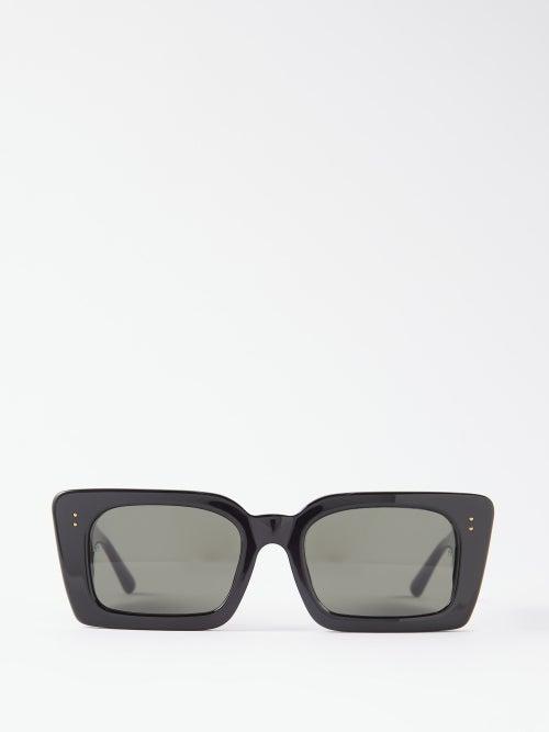 Linda Farrow - Nieve Square Acetate Sunglasses - Womens - Black