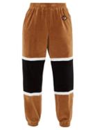 Matchesfashion.com Burberry - Colour Block Cotton Blend Velour Track Pants - Mens - Beige