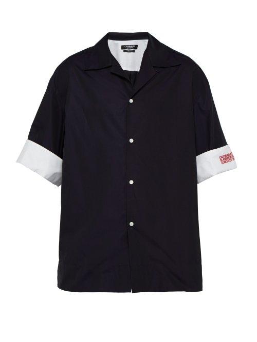 Matchesfashion.com Calvin Klein 205w39nyc - Logo Embroidered Cotton Poplin Shirt - Mens - Navy