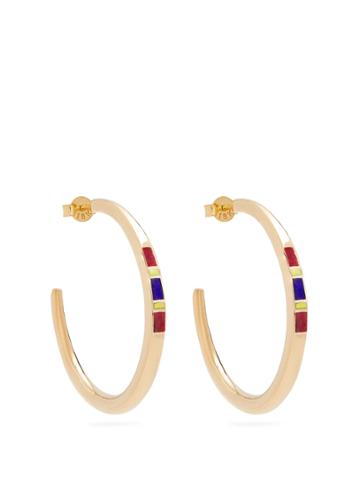 Jessica Biales Saxony Enamel & Yellow-gold Earrings