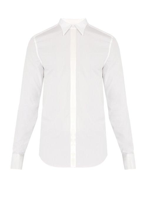 Matchesfashion.com Gucci - Double Cuff Satin Trimmed Cotton Shirt - Mens - White
