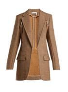 Matchesfashion.com Chlo - Long Tweed Harness Blazer - Womens - Brown Multi