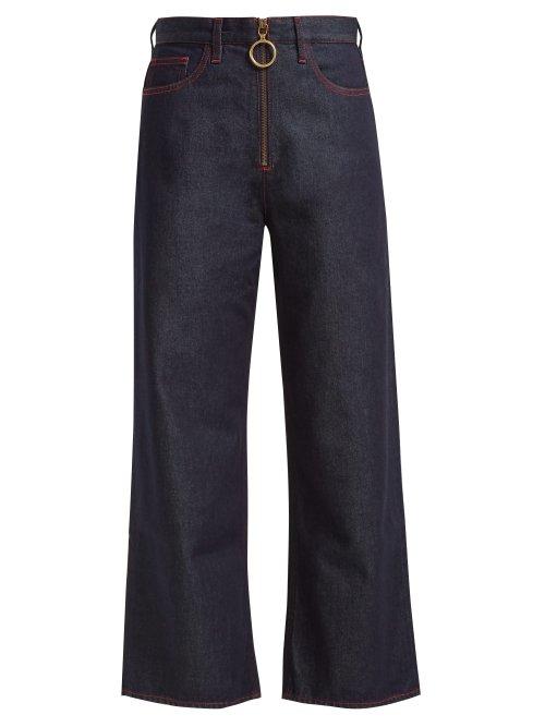 Matchesfashion.com M.i.h Jeans - Caron High Rise Wide Leg Jeans - Womens - Indigo