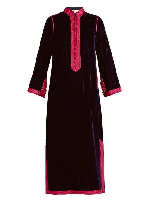 Matchesfashion.com Muzungu Sisters - Alia Velvet Kaftan - Womens - Navy Multi