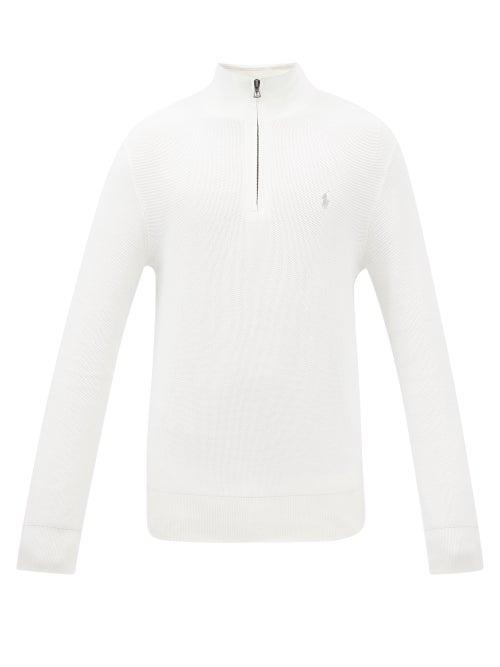 Polo Ralph Lauren - Logo-embroidered Half-zip Cotton Sweater - Mens - White