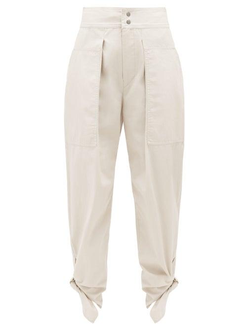 Matchesfashion.com Isabel Marant - Gaviao Tie-cuff Cotton Trousers - Womens - Ivory