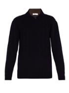 Matchesfashion.com Inis Mein - Sean Aran Knit Merino Wool Sweater - Mens - Navy