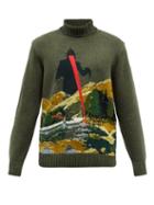 Undercover - Monster-intarsia Wool-blend Sweater - Mens - Green