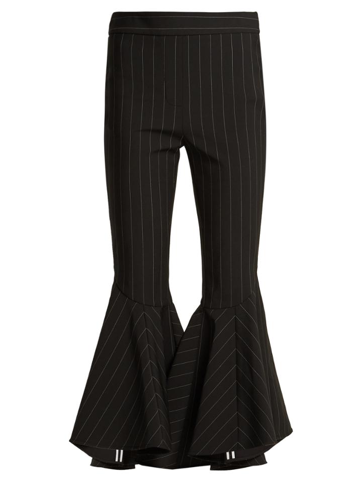 Ellery Sinous Kick-flare Pinstriped Wool-blend Trousers