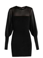 Balmain Sheer-detail Knitted Mini Dress