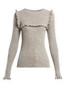 Matchesfashion.com See By Chlo - Ruffled Alpaca Blend Sweater - Womens - Grey